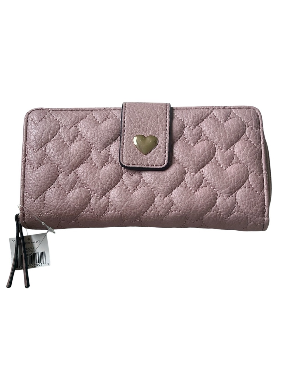 NWT Quilted Heart Accent Women's Wallet Dusty Rose